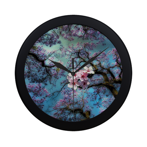 Cherry blossomL Circular Plastic Wall clock