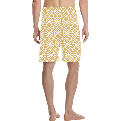 Abstract  pattern - bronze and white. Men's All Over Print Casual Shorts (Model L23)