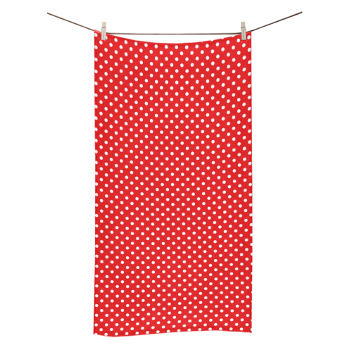 Red polka dots Bath Towel 30"x56"