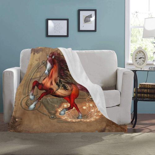 Wonderful horse with skull, red colors Ultra-Soft Micro Fleece Blanket 40"x50"