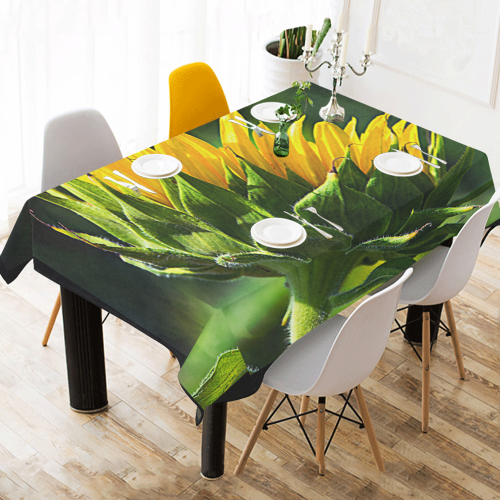 Sunflower New Beginnings Cotton Linen Tablecloth 60" x 90"