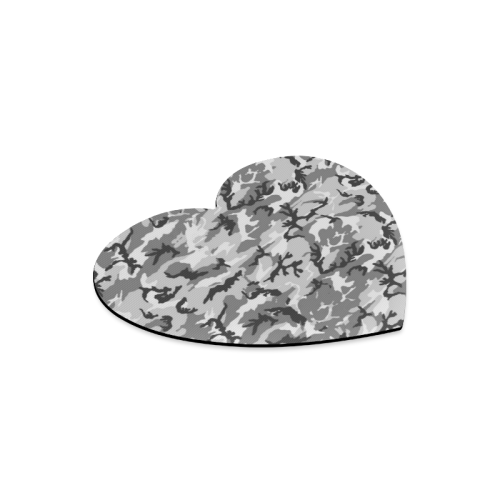 Woodland Urban City Black/Gray Camouflage Heart-shaped Mousepad