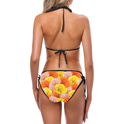 Roses Pastel Colors Floral Collage Custom Bikini Swimsuit (Model S01)
