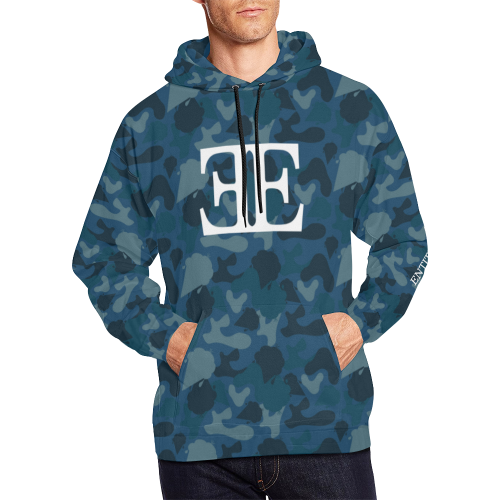 CAMOSUNDAZEPATTERNBLUEE All Over Print Hoodie for Men (USA Size) (Model H13)