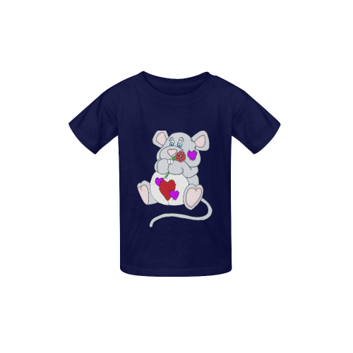 Valentine Mouse Royal Blue Kid's  Classic T-shirt (Model T22)