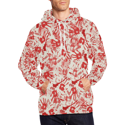Bloody Halloween Hands All Over Print Hoodie for Men/Large Size (USA Size) (Model H13)