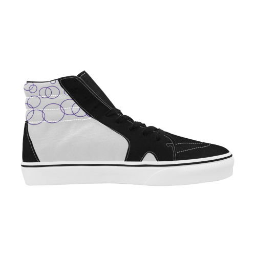 Shoes with blue dots Women's High Top Skateboarding Shoes (Model E001-1)