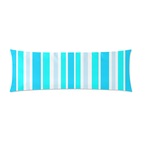 Summer Blues Stripes Custom Zippered Pillow Case 21"x60"(Two Sides)