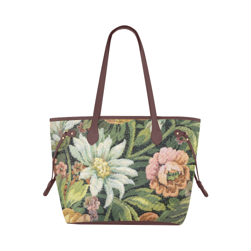 grandma's comfy floral couch material look 1 Clover Canvas Tote Bag (Model 1661)