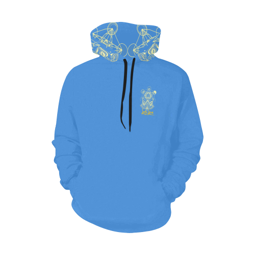 Lady Love Blue Sky All Over Print Hoodie for Women (USA Size) (Model H13)