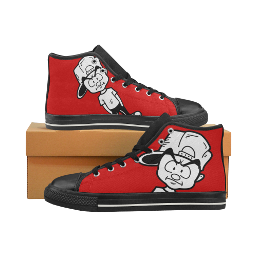 Red Canvas High Tops Men’s Classic High Top Canvas Shoes (Model 017)