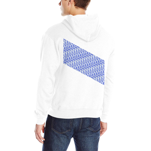 NUMBERS Collection White/Sky Blue 1234567 Flag Men's Classic Hoodie (Model H17)