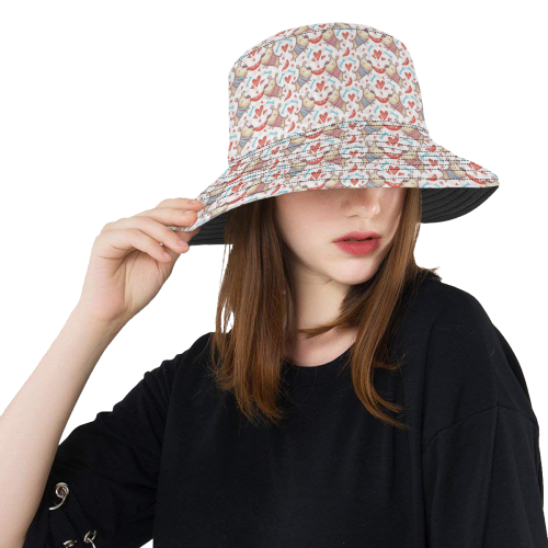 Cute Valentine Dogs in Love All Over Print Bucket Hat