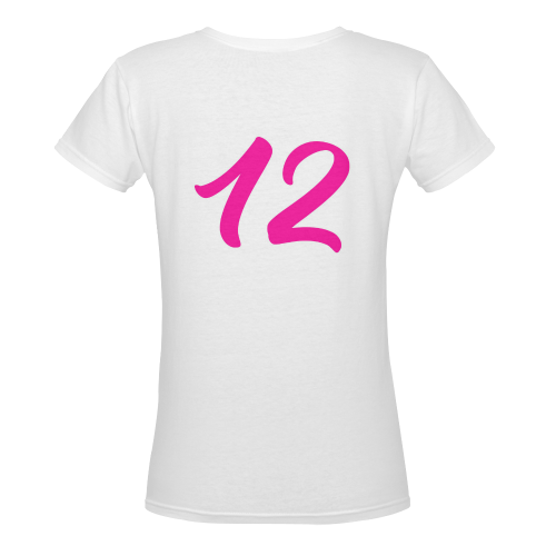 Nu's Birthday Shirt White Women's Deep V-neck T-shirt (Model T19)