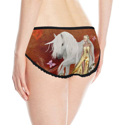 Unicorn with fairy and butterflies Women's All Over Print Classic Briefs (Model L13)