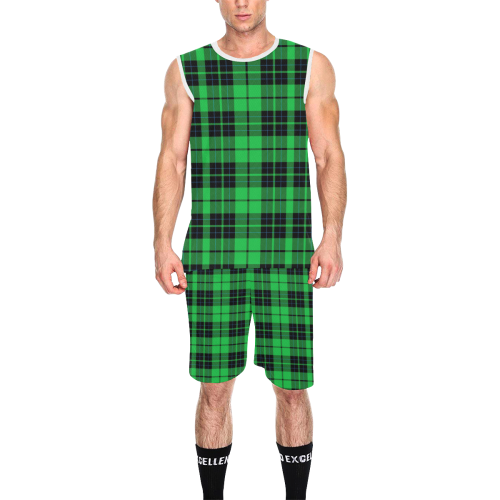 GREEN TARTAN All Over Print Basketball Uniform