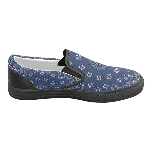 Blue Bandana Men's Slip-on Canvas Shoes (Model 019)