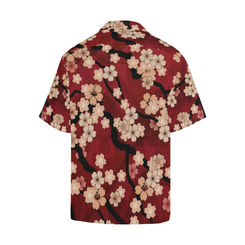 Sakura Breeze Ruby Wine Hawaiian Shirt (Model T58)
