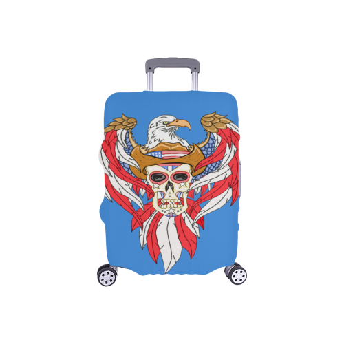 American Eagle Sugar Skull Blue Luggage Cover/Small 18"-21"