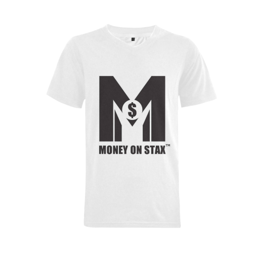 mos - money on stax(mens) Men's V-Neck T-shirt  Big Size(USA Size) (Model T10)