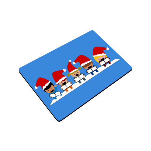 Christmas Carol Singers on Blue Doormat 24"x16"