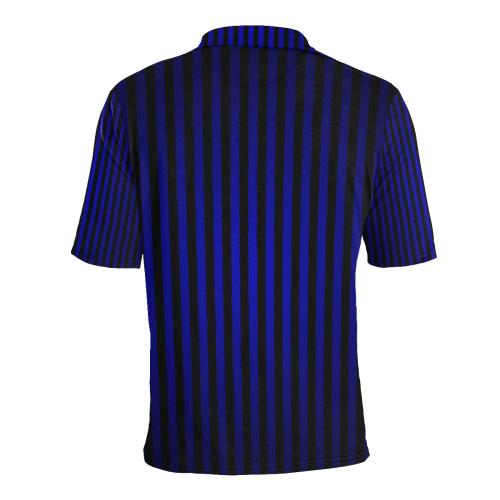 Midnight Blue Stripes Men's All Over Print Polo Shirt (Model T55)