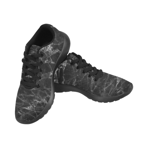 Marble Black Pattern Women's Running Shoes/Large Size (Model 020)