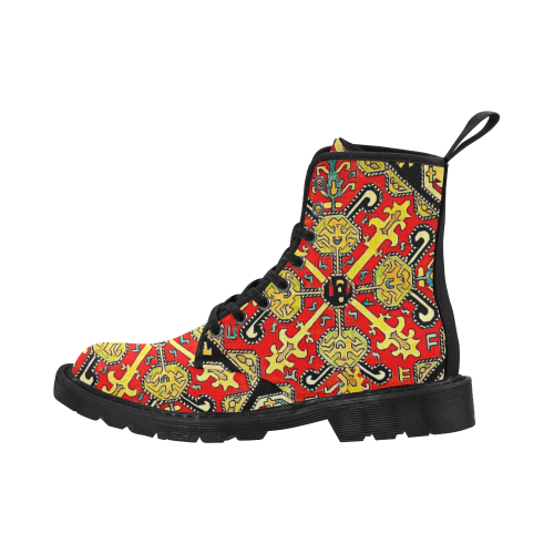 Armenian Folk Art Martin Boots for Men (Black) (Model 1203H)
