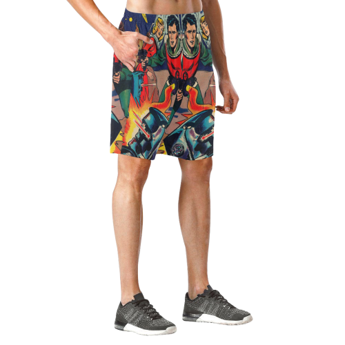 Battle in Space Men's All Over Print Elastic Beach Shorts (Model L20)