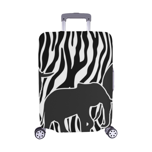 ELEPHANTS to ZEBRA stripes black & white Luggage Cover/Medium 22"-25"