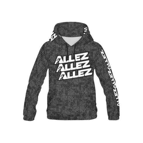 Allez Allez Allez Black All Over Print Hoodie for Kid (USA Size) (Model H13)