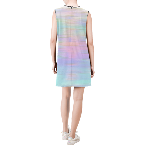 noisy gradient 1 pastel by JamColors Sleeveless Round Neck Shift Dress (Model D51)