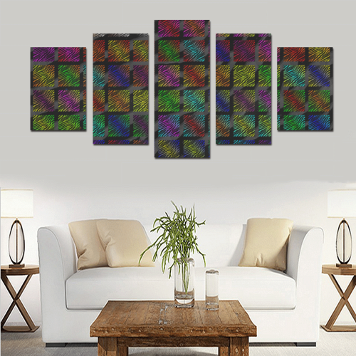 Ripped SpaceTime Stripes Collection Canvas Print Sets D (No Frame)
