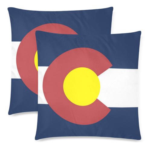 COLORADO Custom Zippered Pillow Cases 18"x 18" (Twin Sides) (Set of 2)