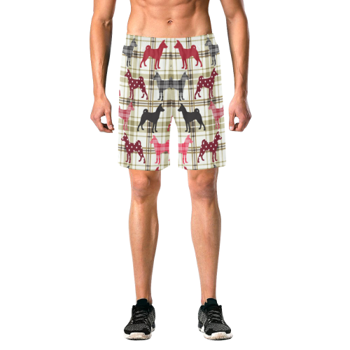 Basenji Men's All Over Print Elastic Beach Shorts (Model L20)