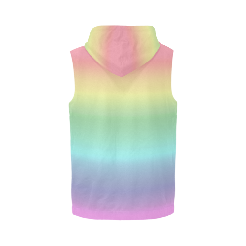 Pastel Rainbow All Over Print Sleeveless Zip Up Hoodie for Men (Model H16)
