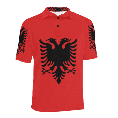 ALBANIA LARGE Men's All Over Print Polo Shirt (Model T55)
