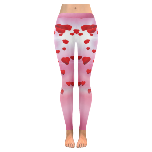 lovely romantic sky heart pattern for valentines day, mothers day, birthday, marriage leggings Low Rise Leggings (Invisible Stitch) (Model L05)
