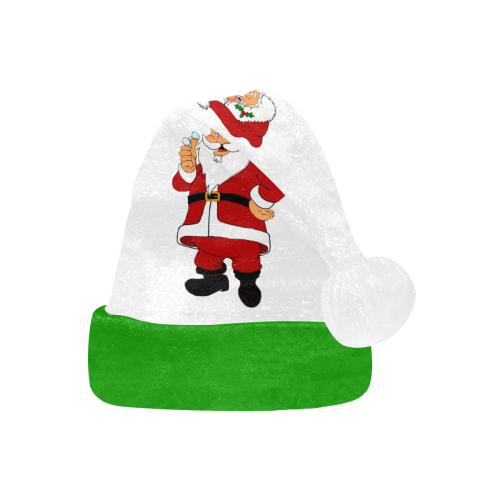Jolly Santa White/Green Santa Hat