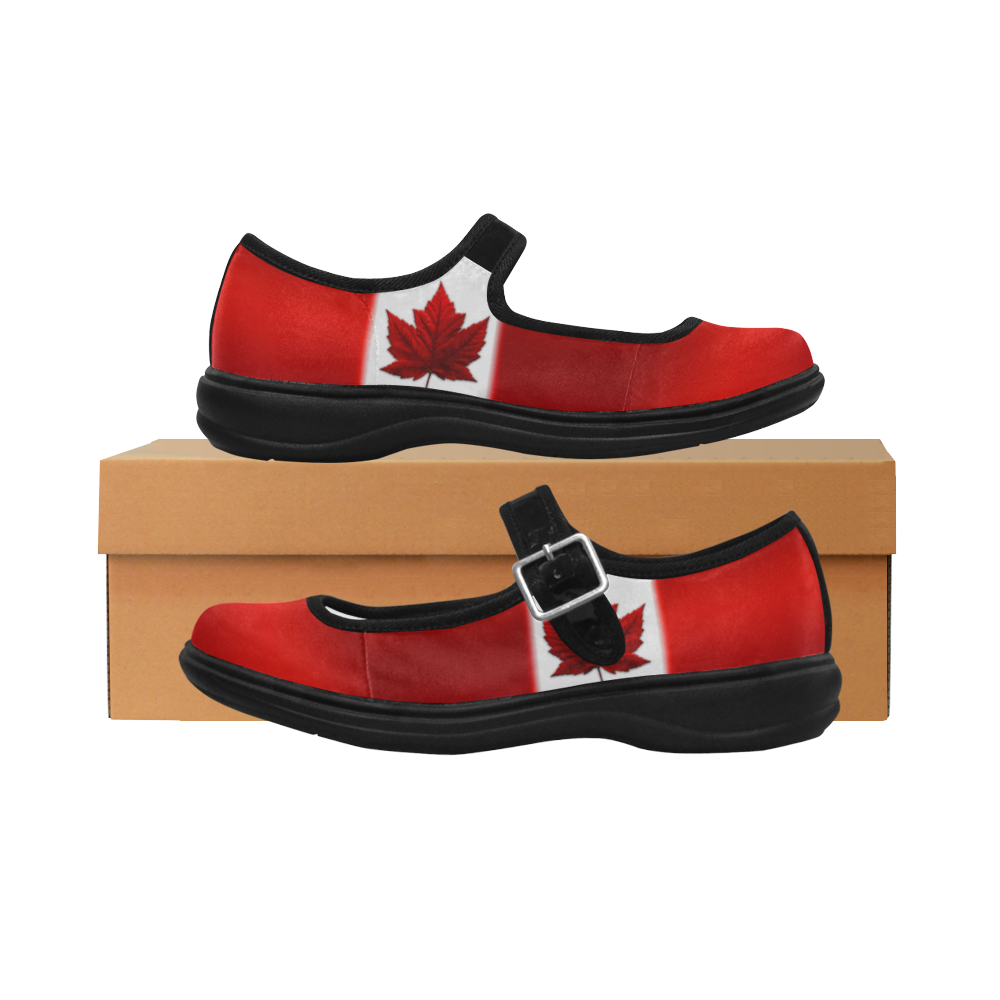 Canada Flag Shoes Mila Satin Women's Mary Jane Shoes (Model 4808) ID