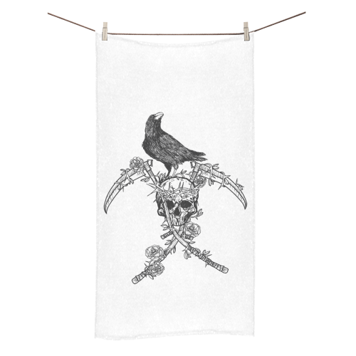 Raven and skull towel Bath Towel 30"x56"
