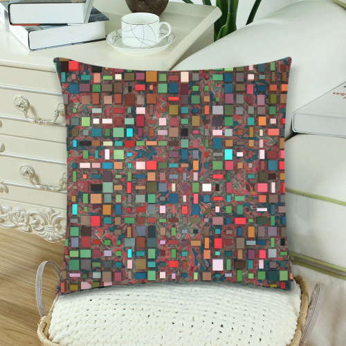 Mosaic Custom Zippered Pillow Cases 18"x 18" (Twin Sides) (Set of 2)