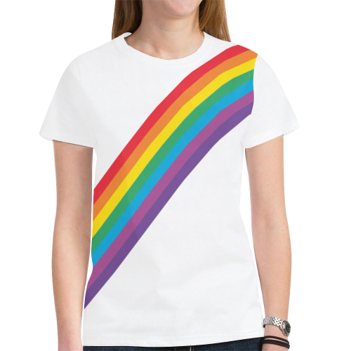Pride Stripes New All Over Print T-shirt for Women (Model T45)