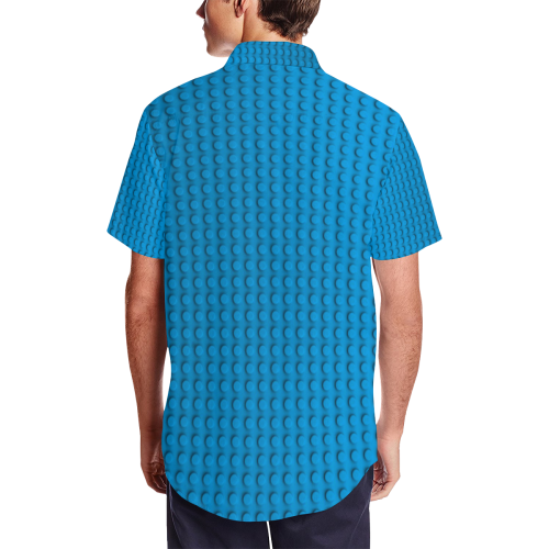 PLASTIC Men's Short Sleeve Shirt with Lapel Collar (Model T54)