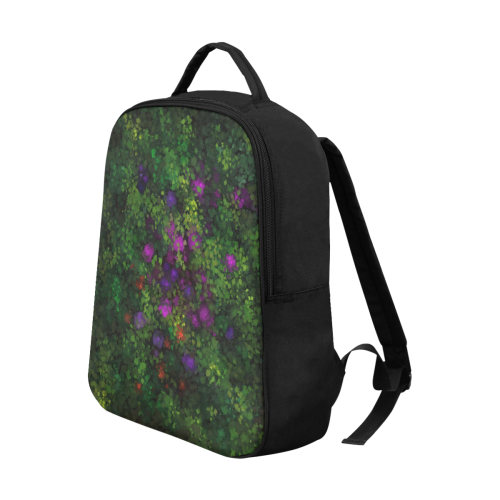 Wild Rose Garden, Oil painting. Red, purple, green Popular Fabric Backpack (Model 1683)