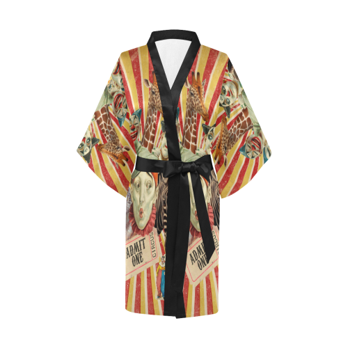 Funny Vintage Circus Clowns Kimono Robe