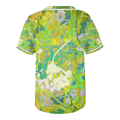 floral 1 abstract in green All Over Print Baseball Jersey for Men (Model T50)