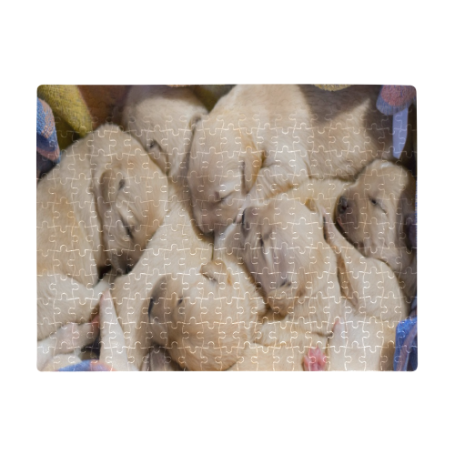 Basket Of Puppies A3 Size Jigsaw Puzzle (Set of 252 Pieces)