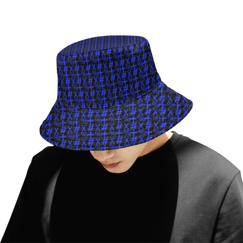 NUMBERS Collection Symbols Royal/Black All Over Print Bucket Hat for Men