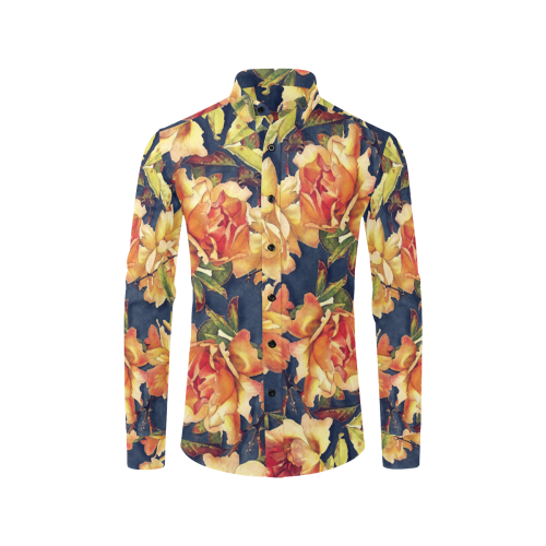 flowers #flowers #pattern #flora Men's All Over Print Casual Dress Shirt (Model T61)